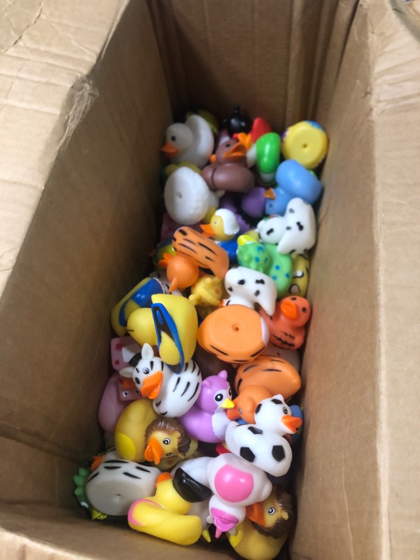 Photo 1 of 100 Pack Rubber Duck for Jeeps Ducking - 2" Bulk Floater Duck for Kids - Baby Bath Toy Assortment - Party Favors, Birthdays, Bath Time, and More (50 Varieties)
