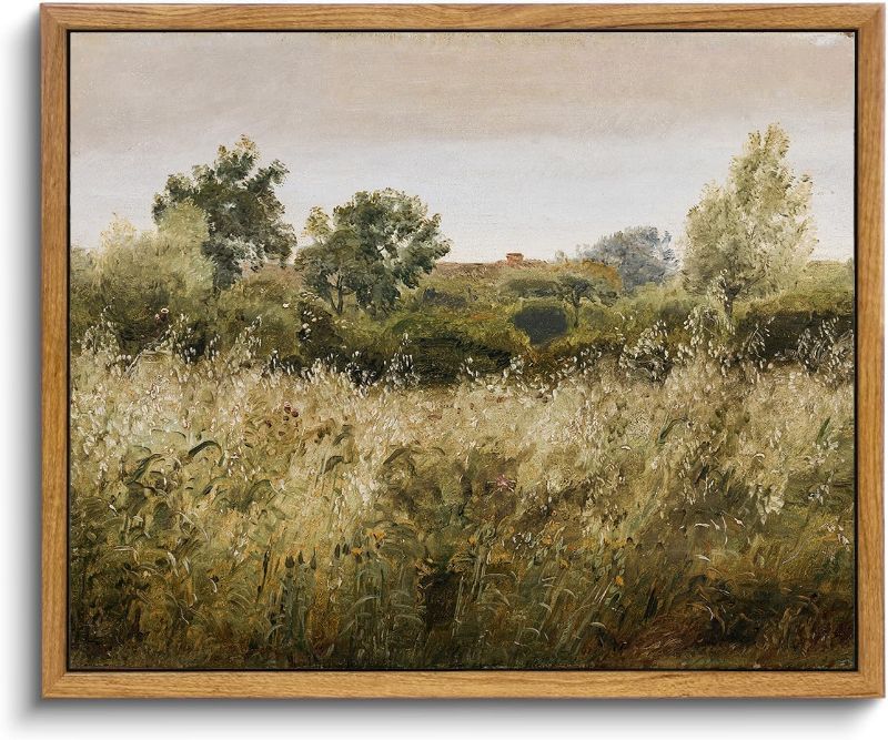 Photo 1 of ***NOT EXACT***KBKBART Framed Canvas Wall Art, Vintage Meadow Landscape Wall Art Prints, Retro Country Wildflower Field Farmhouse Wall Decor Ready To Hang for Bedroom, Bathroom, Living Room, Kitchen, Vintage Room
