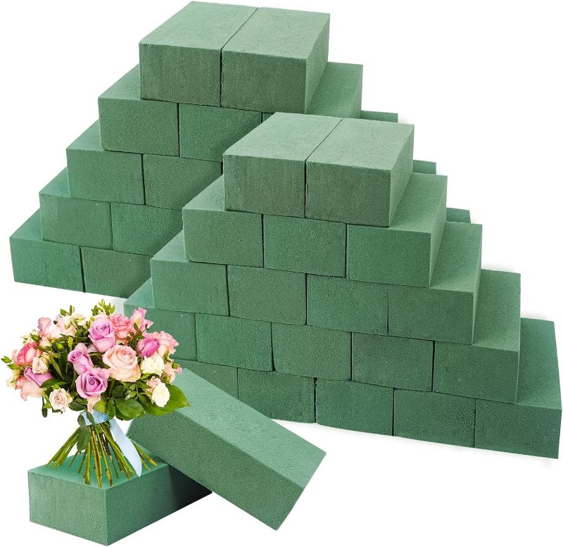 Photo 1 of 96Pcs Floral Foam Blocks Green Wet Dry Flower Foam Plant Foam for Fresh & Artificial Flower Arrangements DIY Craft