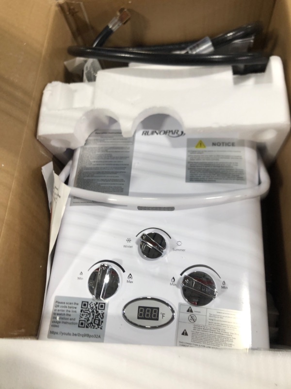 Photo 3 of ****USED**** 
Portable Water Heater Propane Tankless - 6L 1.58GPM RV on demand Hot Gas Outdoor Digital Display Water Heater for Camping ,Boat,Cabins White