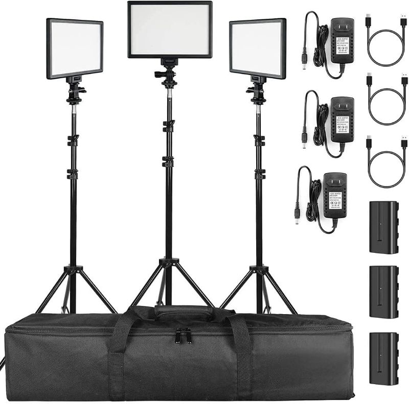 Photo 1 of (3 Packs) VILTROX vl-200 Light 30W Bi-Color 3300K-5600K Studio Lights Kit with Stand,CRI 95+ Wide Angel LED Photography Lighting for Video Shooting