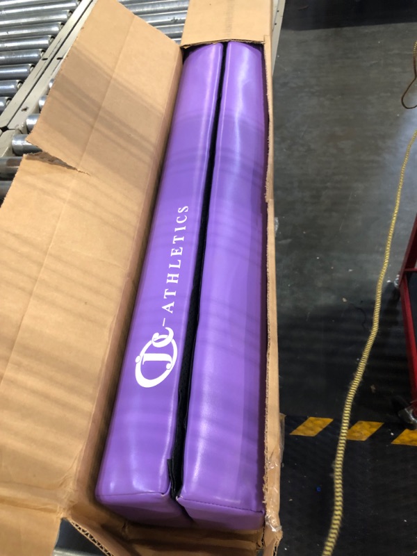 Photo 1 of 8FT Balance Beam Folding Floor Gymnastic Equipment for Kids Toddler Girls Adults Training Practice at Home,Wood Core with Foam Top and Side Covered with Non-Slip PVC