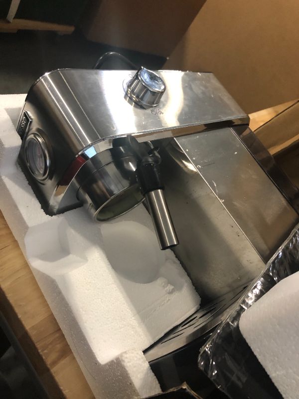 Photo 4 of ****MISSING PIECES**** 
Cercisu Espresso Machine 20 Bar, Professional Espresso Maker with Milk Frother Steam Wand, Stainless Steel Espresso Coffee Machine Cappuccino Machine with 40oz Removable Water Tank, Gift for Dad Mom