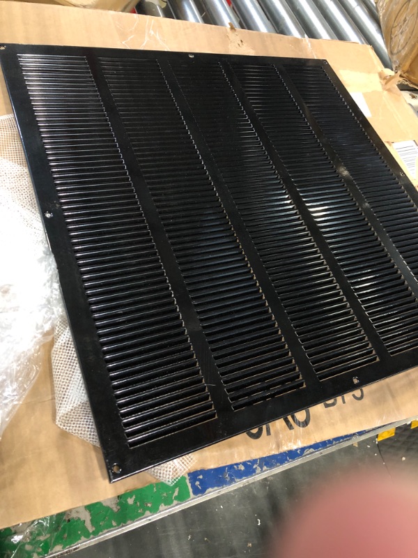 Photo 2 of 20" x 20" Inch Black Air Vent Cover - Steel Return Air Grilles - for Ceiling and Sidewall - HVAC - with Protection Screen (19.68 x 19.68 Inch, Black) 20" x 20" Black