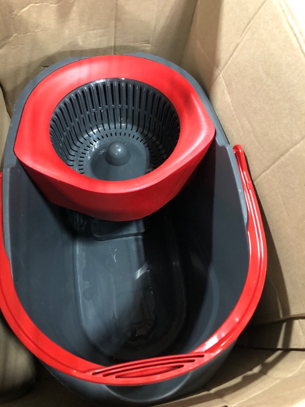 Photo 2 of "BUCKET ONLY" O-Cedar EasyWring Microfiber Spin Mop, Bucket Floor Cleaning System, Red, Gray