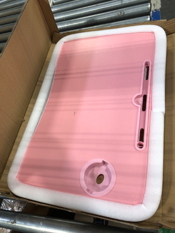 Photo 1 of Zapuno Lap Laptop Desk for Bed, Multi-Function Laptop Bed Table with Storage Drawer and Cup Holder, Laptop Lap Desk Laptop Stand Tray Table Breakfast Tray for Eating, Reading and Working Pink