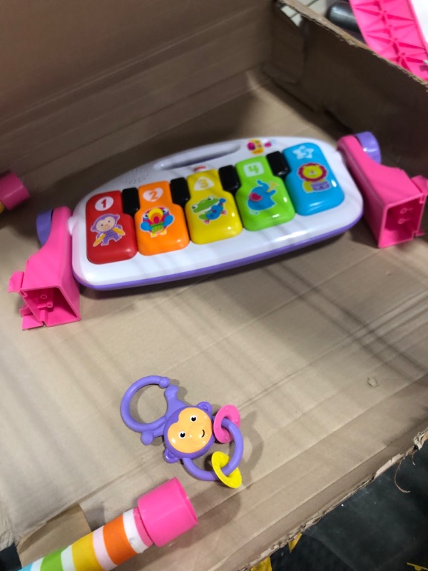Photo 1 of Fisher-Price Baby Gift Set Deluxe Kick & Play Piano Gym & Maracas, Playmat & Musical Toy with Smart Stages Learning Content plus 2 Rattles
