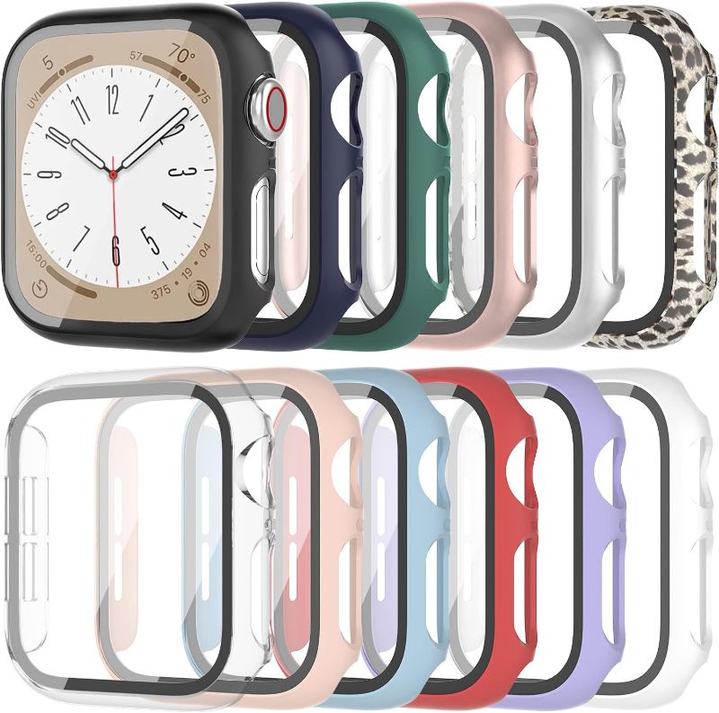 Photo 1 of [12 Pack] Case Compatible with Apple Watch 40mm SE 2 Series 6 5 4 SE with Tempered Glass Screen Protector, HASDON Hard PC Bumper Overall Shockproof Protective Cover for iWatch 40mm Accessories
