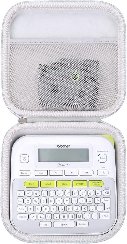 Photo 1 of Case Compatible with Brother P-Touch PTD220 210 Home/Office Everyday Label Maker, Storage Holder Carrying Organizer for Label Tapes, AC Adapter, Charging Cables (Box Only) - White