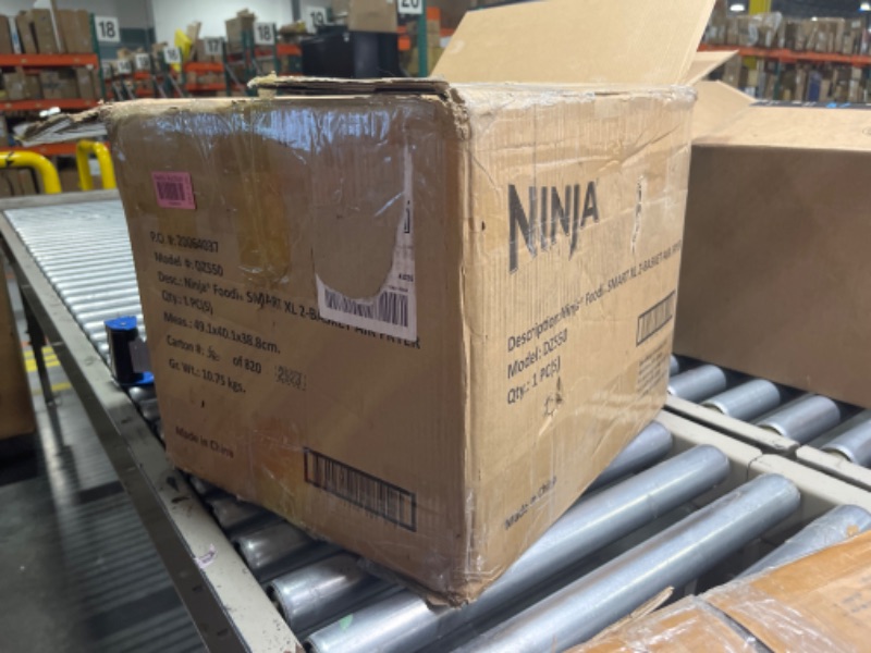 Photo 2 of **FOR PARTS**Ninja DZ550 Foodi 10 Quart 6-in-1 DualZone Smart XL Air Fryer with 2 Independent Baskets, Smart Cook Thermometer for Perfect Doneness, Match Cook & Smart Finish to Roast, Dehydrate & More, Grey