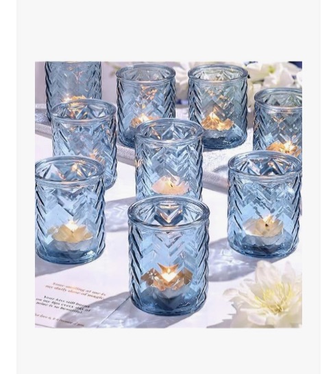 Photo 1 of 
LAMORGIFT 12 PCS Blue Votive Candle 