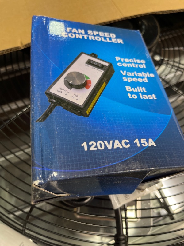 Photo 4 of KEN BROWN 24 Inch Shutter Exhaust Fan With 1.65 Meters Power Cord & Speed Controller Wall Mounted, High Speed 4400CFM, Vent Fan For Garages And Shops, Greenhouse,Attic Ventilation 24 Inch Fan