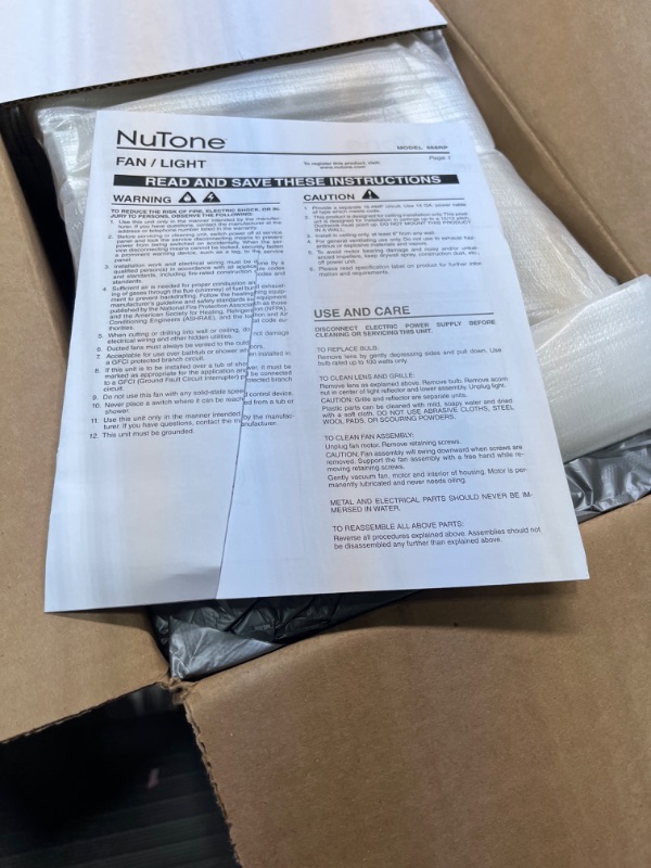 Photo 2 of Broan-NuTone 668RP Ceiling Bathroom Exhaust Fan and Light Combo, 100-Watt Incandescent Lighting & BROAN NuTone 678 Ventilation Fan and Light Combo for Bathroom and Home, 100 Watts, 50 CFM