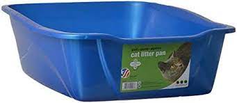 Photo 1 of (2 Pack) Van Ness Large High Sides Cat Litter Pan, Assorted Colors, 17.5" X 15" X 8.5" blue
