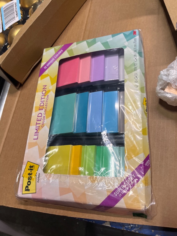 Photo 2 of Post-it Super Sticky Notes, Limited Edition Color Collection, 3x3 in, 15 Pads/Pack & Greener Notes, 4x6 in, 5 Pads, America's #1 Favorite Sticky Notes, Sweet Sprinkles Collection, Pastel Colors Notes