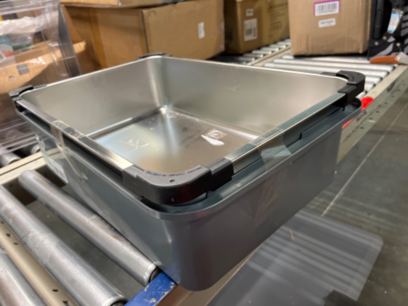 Photo 2 of iPrimio Ultimate Stainless Steel Cat XL Litter Box - Never Absorbs Odor, Stains, or Rusts - No Residue Build Up - Easy Cleaning Litterbox Designed by Cat Owners (1 Pan) 1 Pan With Enclosure