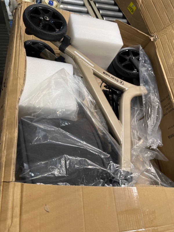 Photo 1 of Trust Care Let's Fly 4-Wheel Lightweight Folding Euro-Style Rollator with Seat in Beige
