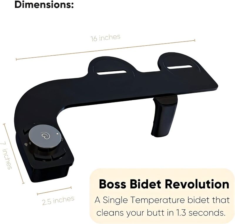 Photo 1 of Boss Bidet REVOLUTION Black Tokyo Platinum – Non electric bidet attachment for your toilet seat – Water Sprayer, Save your Money on toilet paper and Reduce...
