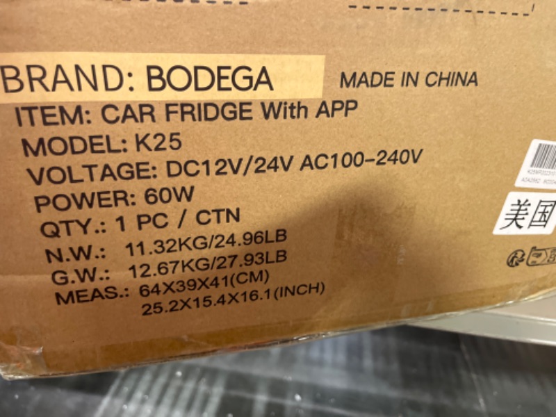 Photo 3 of BODEGA 12 Volt Car Refrigerator, 27 Quart (25L) Car Fridge Portable Freezer (-4?-68?), Electric Cooler for Vehicles, Truck, RV, Camping, Travel and Home Use -12/24V DC & 100V-240V AC, WIFI APP Control 27 Quart (Navy Blue)