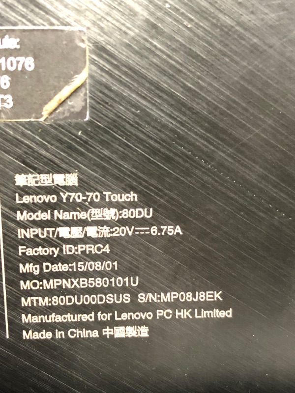 Photo 8 of Lenovo Y70-70 Touch