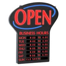 Photo 1 of Lighted 'Open' With Business Hours Sign    **no way to set time can be used for decor