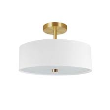 Photo 1 of Dainolite Everly 3 Light 14" Wide Semi-Flush Drum Ceiling Fixture
