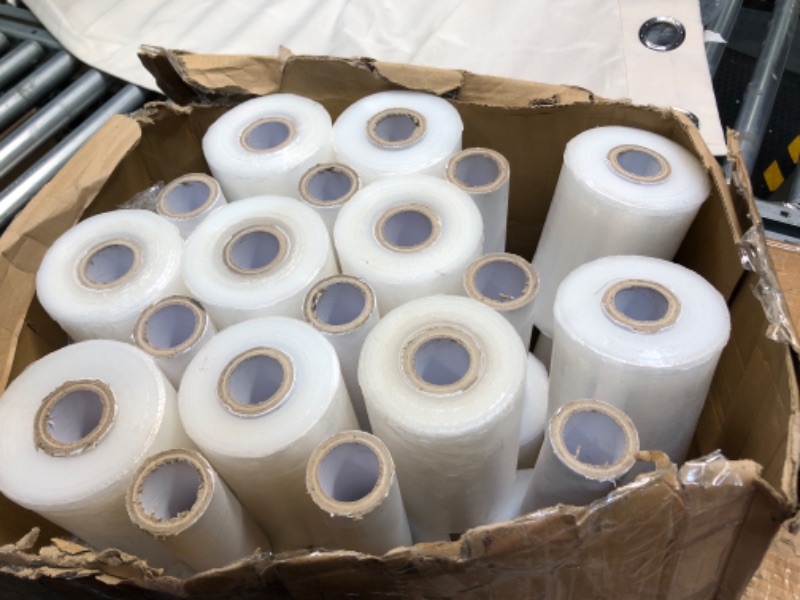 Photo 3 of 20 Pack Shrink Wrap Roll Plastic Stretch Wrap Film with Handle 5 Inch 800 Feet 80 Guage Thick Industrial Mini Clear Pallet Wrap Self-Adhering for Moving Packaging Packing Pallet Furniture Supplies