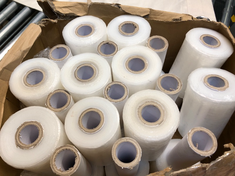 Photo 4 of 20 Pack Shrink Wrap Roll Plastic Stretch Wrap Film with Handle 5 Inch 800 Feet 80 Guage Thick Industrial Mini Clear Pallet Wrap Self-Adhering for Moving Packaging Packing Pallet Furniture Supplies