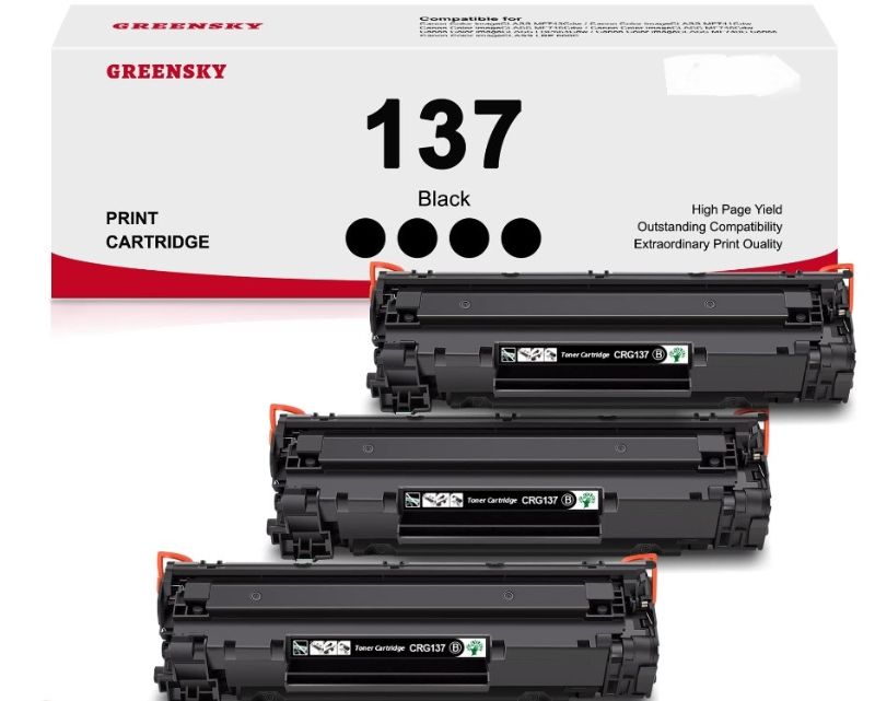 Photo 1 of GREENSKY Compatible Toner Cartridge Replacement for Canon 137 CRG137 ImageClass LBP151dw D570 MF211 MF212w MF216n MF217w MF227dw MF229dw MF232w MF236n MF242dw MF244dw MF247dw Printer(Black, 3-Pack)