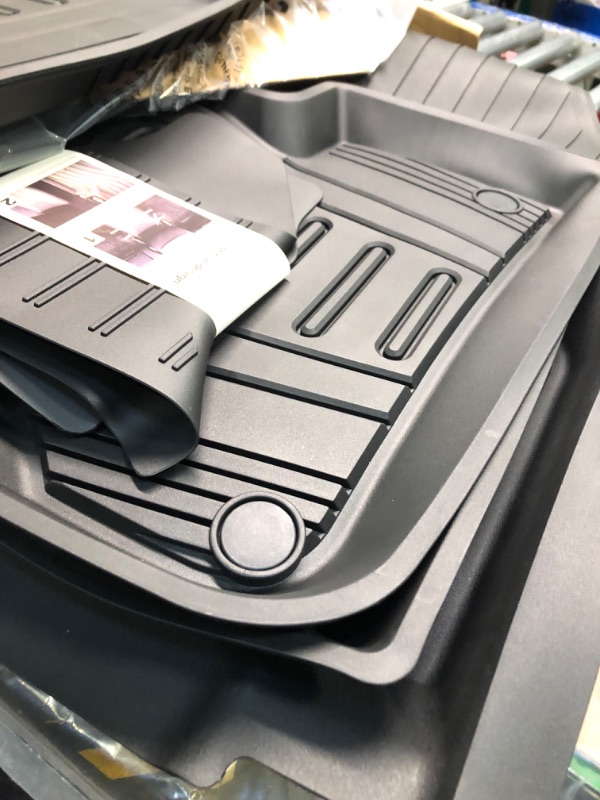 Photo 1 of 3W Floor Mats Compatible for Audi Q5/SQ5 2018-2023 Custom Fit TPE All Weather Floor Liner for Audi Q5/SQ5 1st and 2nd Row Full Set Car Liners Black 2018-2023 Q5 Floor Mats
