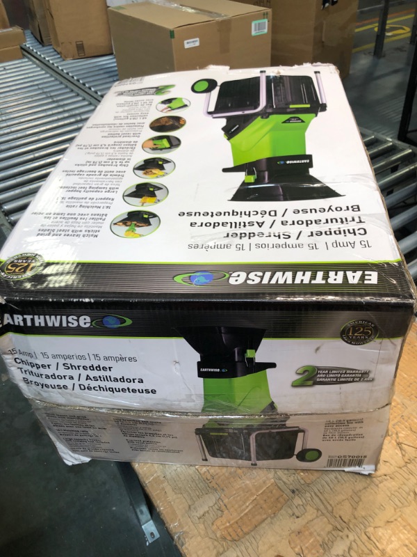 Photo 2 of *****NON FUNCTIONAL***** 
Earthwise GS70015 15-Amp Garden Corded Electric Chipper, Collection Bin Wood Chipper, 15-Amp