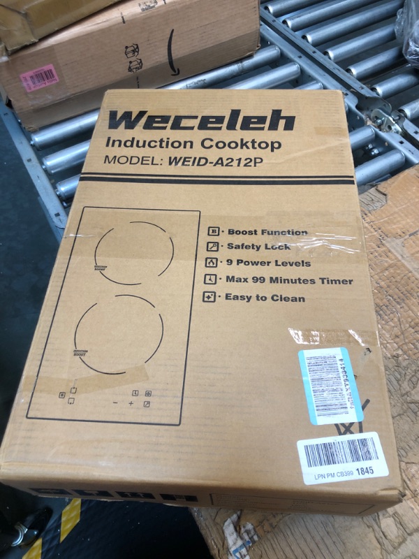 Photo 2 of 12" Electric Induction Cooktop with 2 Burners,3300W, Sensor Touch Control,Child Safety Lock, 9 Heating Levels, 99 Minutes Timer,Plug-In Top for 110-120V.