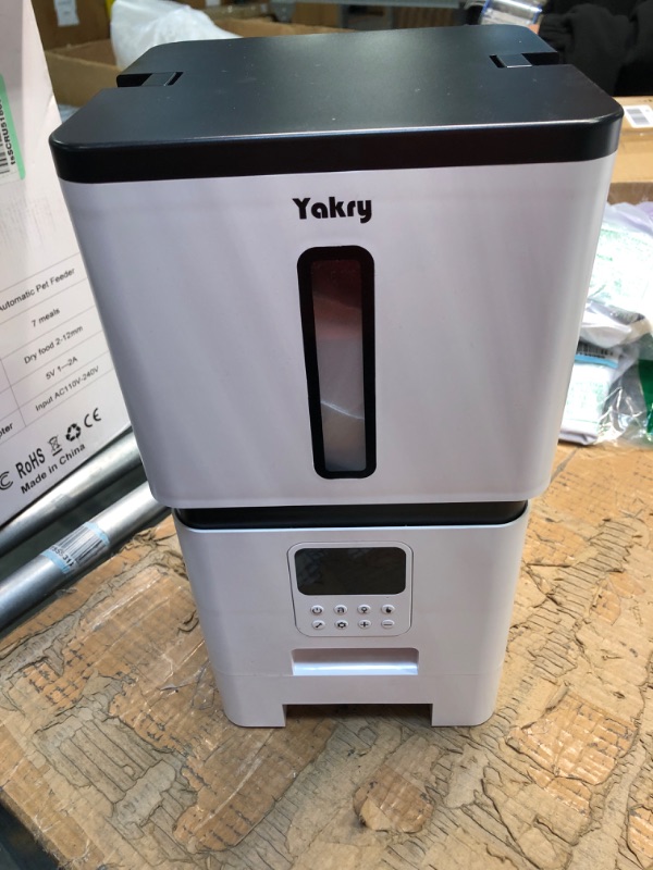 Photo 3 of Yakry Automatic Cat Feeders - 8L/33 Cups Dog Food Dispenser with Lock Lid &Desiccant Bag - Programmable Timed Cat Feeder with 20s Voice Recorder - Portion Control 1-7 Meals Per Day