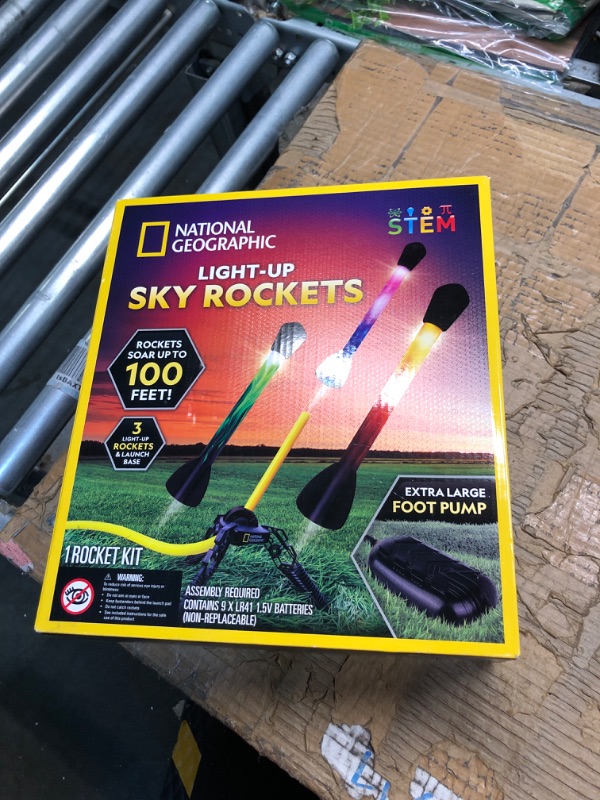 Photo 2 of NATIONAL GEOGRAPHIC Air Rocket Toy – Ultimate LED Rocket Launcher for Kids, Stomp and Launch the Light Up, Air Powered, Foam Tipped Rockets up to 100 Feet