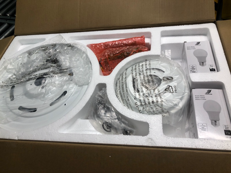 Photo 3 of ******GLASS COVERING NOT INCLUDED//MAIN FAN UNIT SOLD AS PARTS******
Hunter Fan Dempsey Low Profile Indoor Ceiling Fan with LED Light and Remote Control, Metal, Fresh White, 44 Inch