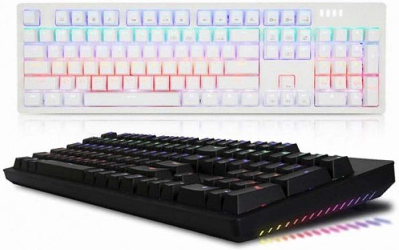 Photo 1 of ABKO K515 RGB Gaming Quick Swap Switch Mechanical Keyboard (English/Korean Keycaps) (Black, Blue Switch)