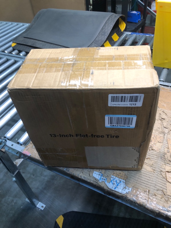 Photo 1 of 13" Flat-free Solid Tire and Wheel, with 5/8" Axle Bore Hole, 2.2" Offset Hub, Compatible with Wheelbarrow Garden Wagon Trolley Dolly, 2 Pack