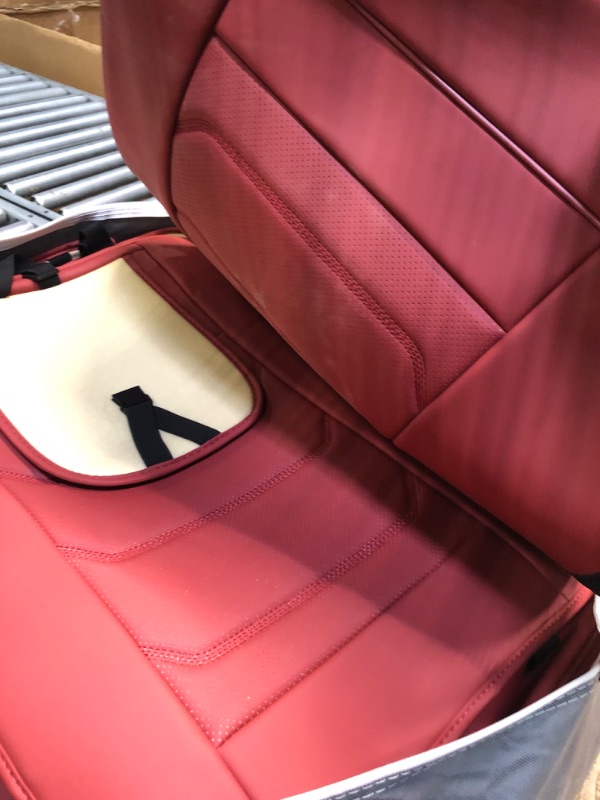 Photo 3 of Isen-CoverAuto Full Coverage Faux Leather Car Seat Covers Universal Fit for Most Cars,Trucks,Sedans and SUVs with Waterproof Leatherette in Automotive Seat Cover Accessories (Wine Red) Wine Red Full Set