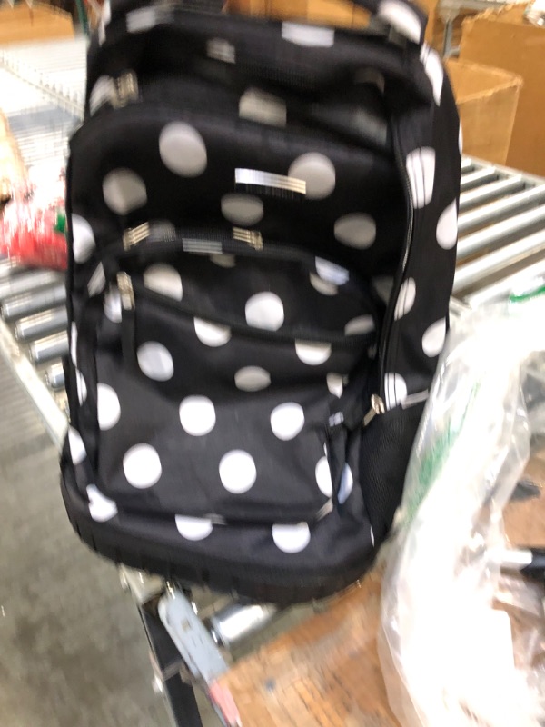 Photo 3 of ****HANDLE BROKEN**** 
Rockland Single Handle Rolling Backpack, Black Dot, 19-Inch damaged handle 