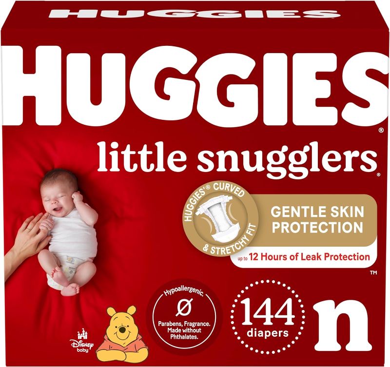 Photo 1 of Huggies Newborn Diapers, Little Snugglers Newborn Diapers, 144 Count