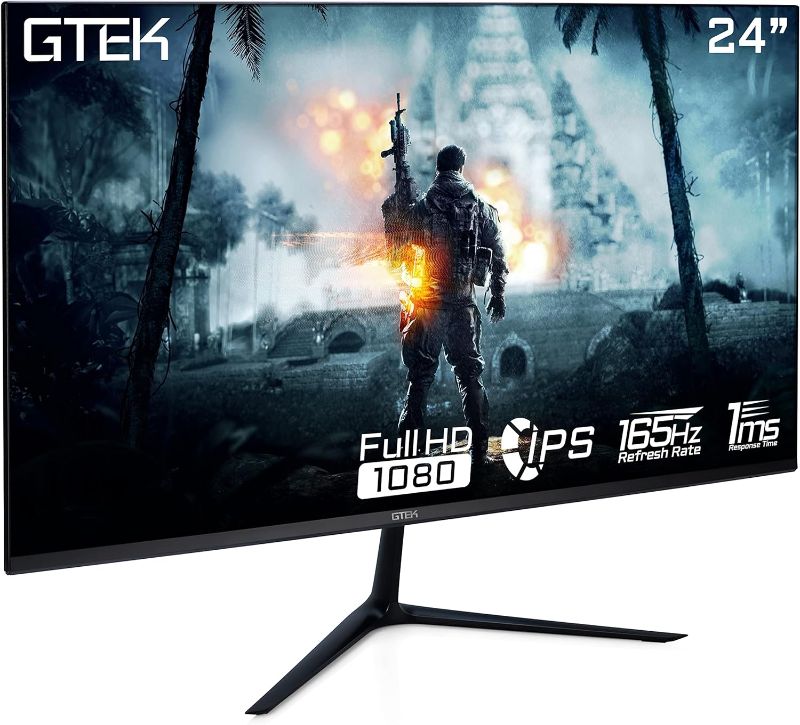 Photo 1 of 24 Inch Gaming Monitor IPS, 165Hz Frameless Display Full HD 1920 x 1080P, IPS Technology 1ms, Supports 144Hz HDR, FreeSync, DisplayPort/HDMI, VESA - F2465P