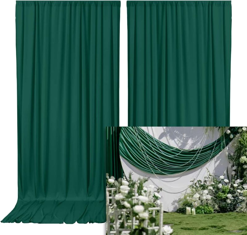 Photo 1 of 10x12ft Dark Green Drapes for Backdrop Olive Green Jungle Green Photo Backdrop (2 Panels 5x12ft) Green Drapes Curtain Backdrop SGreen Droop Backdrop Photography Video Studio Props TAYHQ014