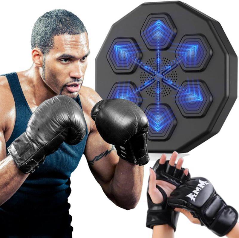 Photo 1 of AUPRACT Smart Bluetooth Music Boxing Machine, Wall Mounted Boxing Game, Intelligent Boxing Target, Wall Punching Bag - Boxing Training Punching Equipment, Kids Workout Equipment black