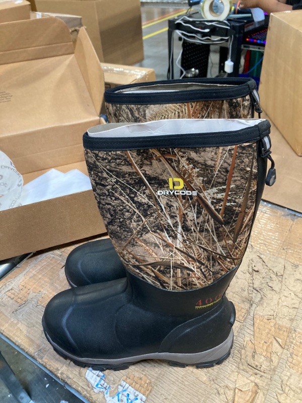 Photo 1 of D DRYCODE Hunting Boots for Men and Women, Waterproof Rubber Boots, Anti Slip Outdoor Rain Boots Size 5-14 12 Women/12 Men Real Reed Camo