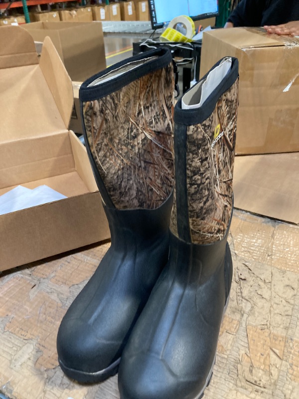 Photo 1 of D DRYCODE Hunting Boots for Men and Women, Waterproof Rubber Boots, Anti Slip Outdoor Rain Boots Size 5-14 12 Women/12 Men Real Reed Camo