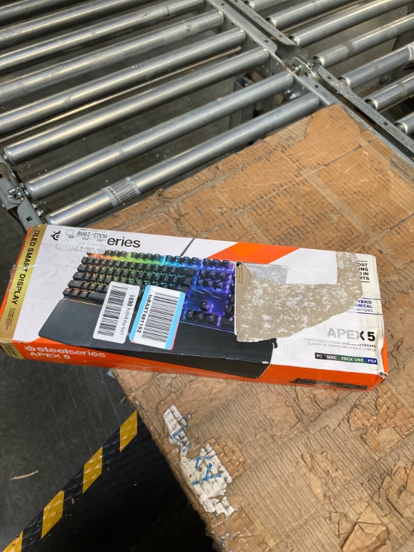 Photo 2 of SteelSeries USB Apex 5 Hybrid Mechanical Gaming Keyboard – Per-Key RGB Illumination – Aircraft Grade Aluminum Alloy Frame – OLED Smart Display (Hybrid Blue Switch) Apex 5 Hybrid Blue – Tactile & Clicky Keyboard