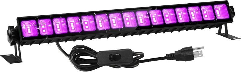 Photo 1 of 36W LED Black Light Bar, Premium Flood Light with Plug+Switch+5ft Cord, Light Up 21x21ft Area, for Halloween Glow Fluorescent Party Bedroom Game Room Body Paint Stage Lighting