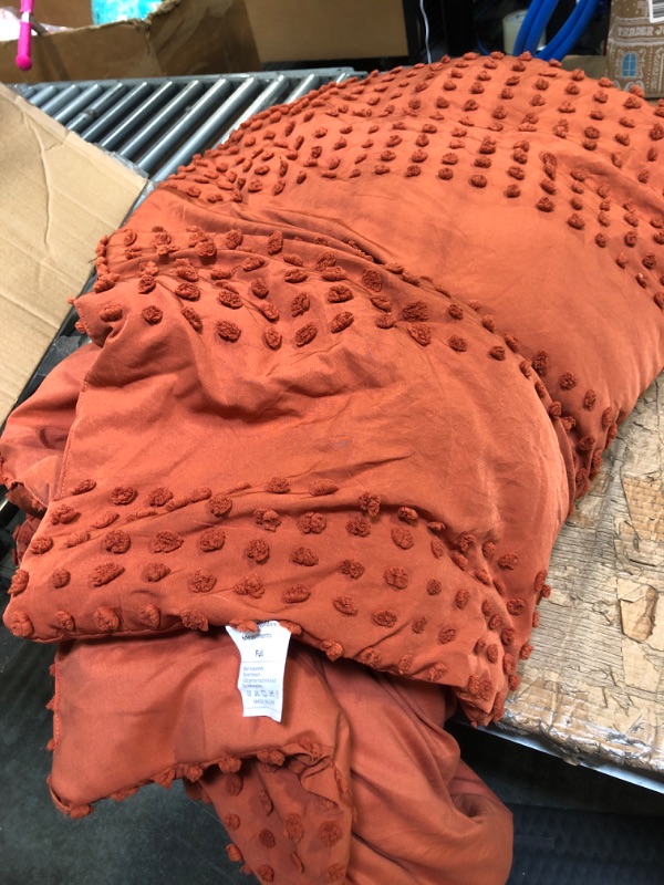 Photo 3 of *****COMFORTER ONLY***** 
Andency Boho Comforter Full Size Burnt Orange, Terracotta Fall Solid Lightweight Bedding Comforter, Rust Soft Fluffy  (79x90In Comforter) Full (79"x90") Terracotta