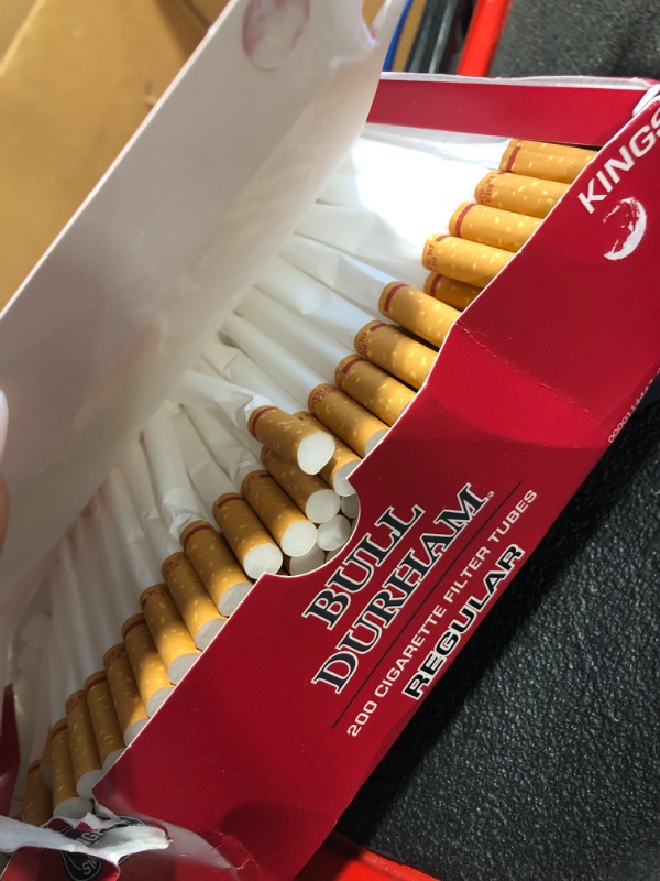 Photo 1 of Bull Durham Cigarette Filter Tubes Regular Red King Size 200ct (5 Pack)