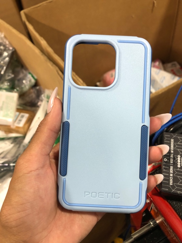 Photo 2 of Poetic Neon Series iPhone 15 Pro Case, Dual Layer Heavy Duty Tough Rugged Light Weight Slim Shockproof Protective Drop Protection Phone Case 2023 New Cover for iPhone 15 Pro (6.1 Inch), Sky Blue